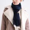 Moonbat miel Cashmere Cashmere Check 60cm Wide x 190cm Warm for Gift for Cashmere Navy 100% Scarf, Women's, Washable, Large, Thick, Stole, Pattern,