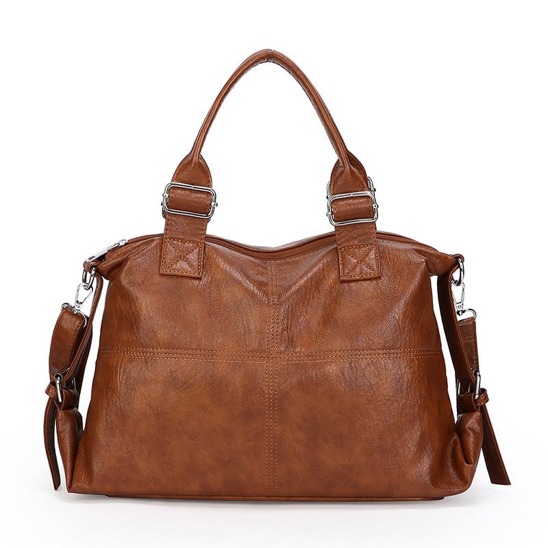 Retro Women's Bag Middle-aged and Elderly Women's Mother's Bag Single-shoulder Crossbody Handbag Soft Leather Bag