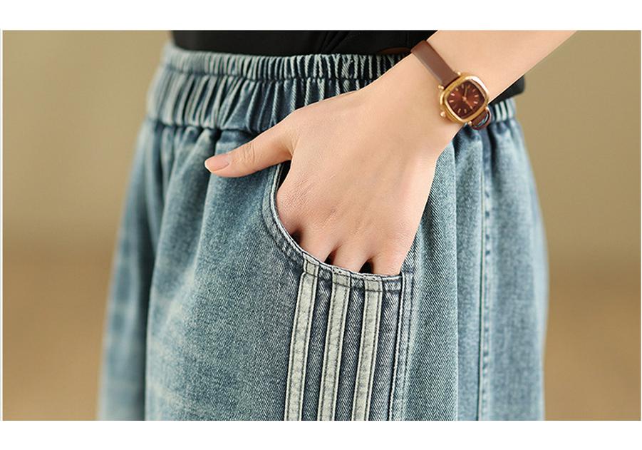 Plus Size Elastic Wide-Leg Denim Pants: Casual, Slimming, and Versatile