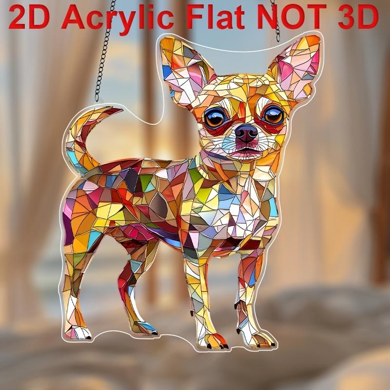 Colorful 2D Acrylic Maltese Poodle Sun Catcher Chihuahua Theme Window Decor Light Catcher Garden Family Sausage Dog Lover Gift