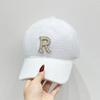 Chic Winter Baseball Cap with Rhinestone 'R' - Warm, Ear-Protecting Knit Hat for Women | Perfect for Outdoor Activities & Casual Wear