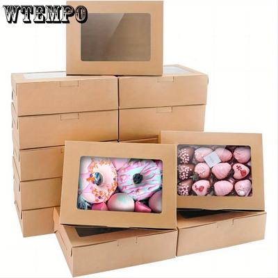 15 weiße Leckerli-Boxen mit Fenster, Kraftpapier-Boxen zum Verschenken, Geschenkverpackung für Seife, perfekt für Thanksgiving, Weihnachten und Feiertage