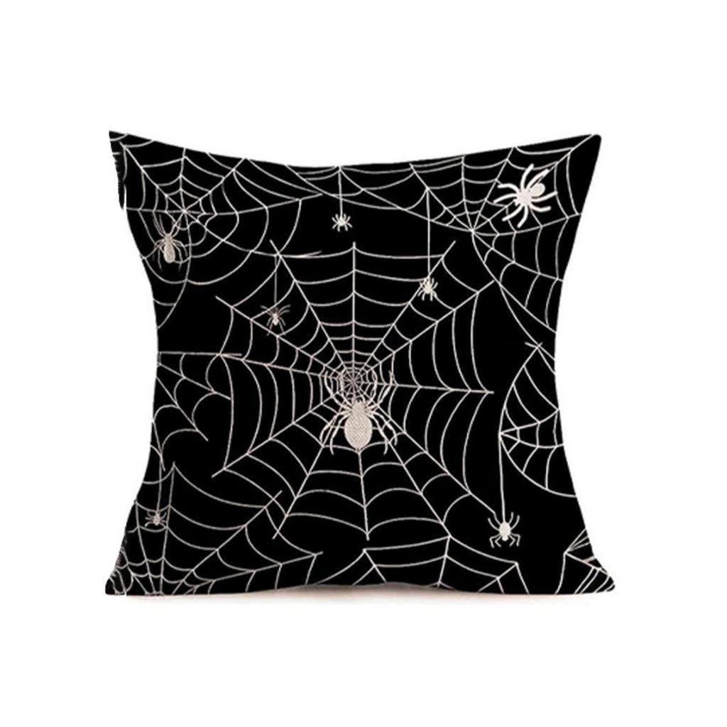 Halloween Decorative Pillow Cover 45x45cm Bat Pumpkin Print Cushion Case for Sofa Bed Home Atmosphere Decoration