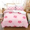 Kawaii Japanese Cherry Blossom Three Piece Bedding Set Luxury Comforter Set with Queen King Size Two household goods Anime ropa