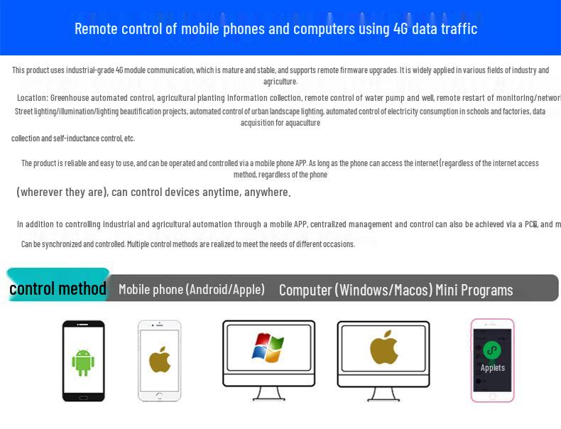 4G Remote Controller: GSM Streetlight & Water Pump Timer Switch, 4-In/4-Out (SUP4-ELTE)