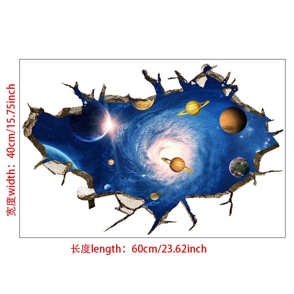 3D Self-adhesive Tearable Wall Starry Sky Universe Planet World Ceiling Living Room Decorative Wall Sticker