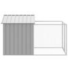 VidaXL Dog Niche with Yard, Dog Shelter with Roof, Pet Cage, Outdoor Patio House, Grey 172352