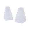 Boîte de rangement carrée en plastique transparent avec couvercle pour petites pièces, perles et bijoux.