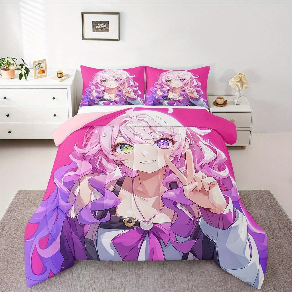 Erosebridal 2/3pcs Japanese Anime Bedding 3D Anime Comforter Set Kawaii Japanese Style Bedding Comforter Sets Cartoon Uniform