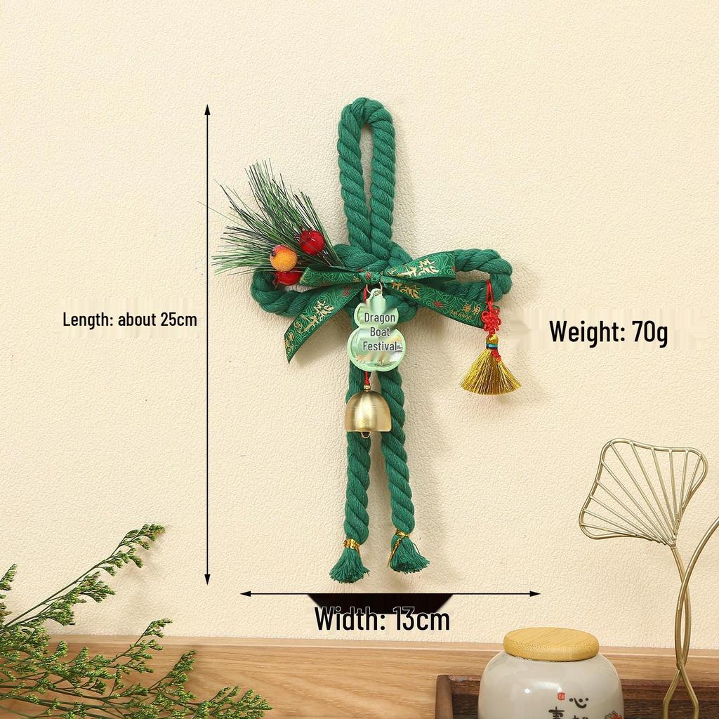 2026 Dragon Boat Festival Mugwort Fan Pendant & Indoor Sachet Bells for Door Handle and Decoration