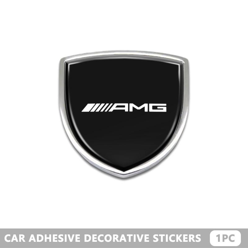 

For AMG Metal Car Styling Shield Emblem Badge Decorative Decals Auto Sticker Accessories Mercedes Benz B-CLASS C-CLASS GLC GLE