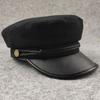 Large size thickened padded flat top hat middle-aged and elderly men's hat big head circumference captain's hat winter small head circumference men's