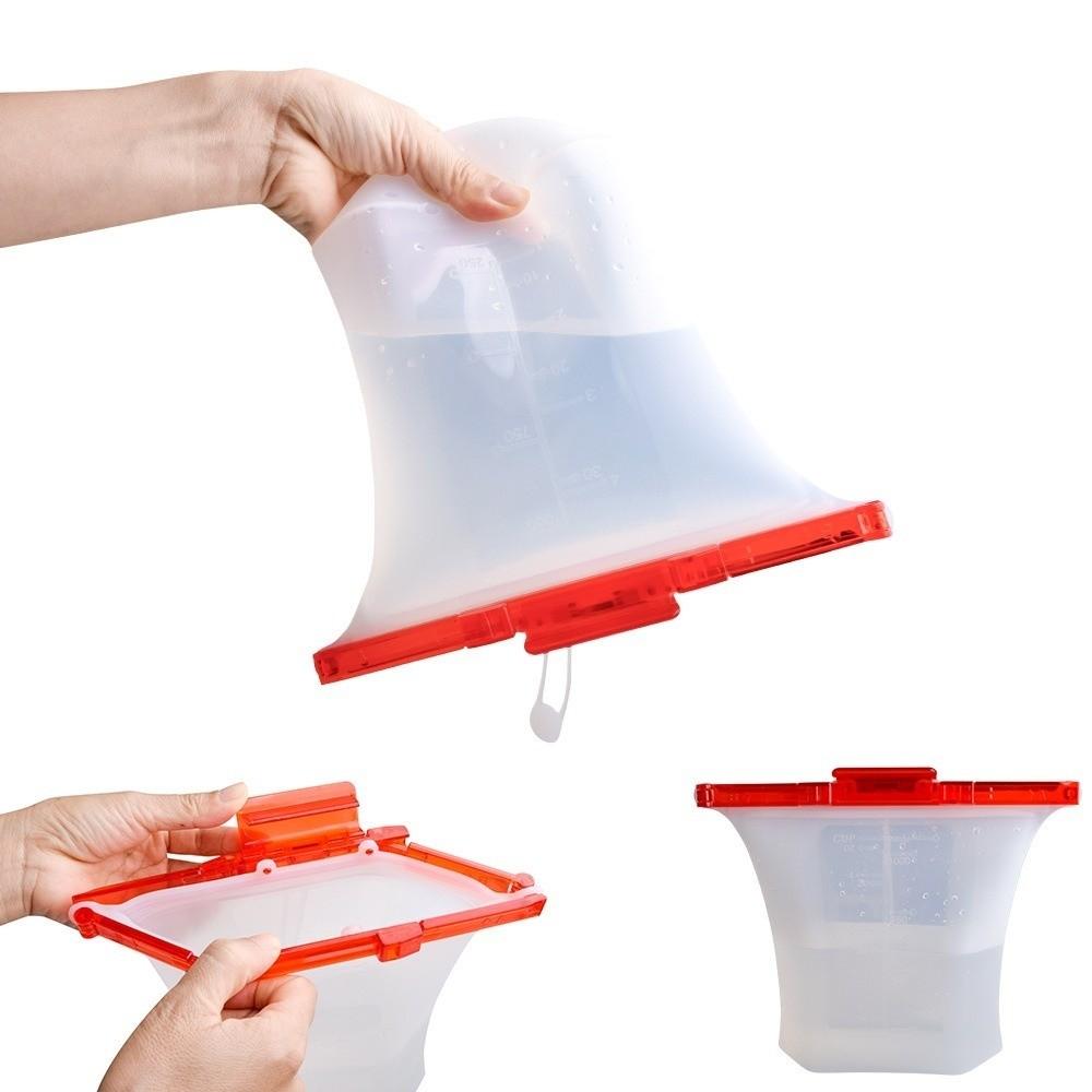 Food-grade Silicone Fresh-keeping Bag 1000ml Food Storage Bag Freezer Seal Bags Kitchen Tool