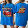 T-shirt in Cotone con Stampa di Auto d'Epoca e Saetta McQueen per Donna, Manica Corta Estiva, Magliette Casual Oversize, Top per Coppie