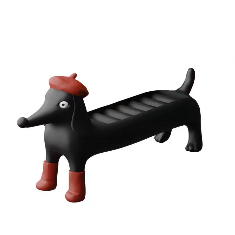 

Пылезащитный органайзер для колец в виде таксы, смола, шкатулка для хранения колец и безделушек, рождественский подарок чёрный