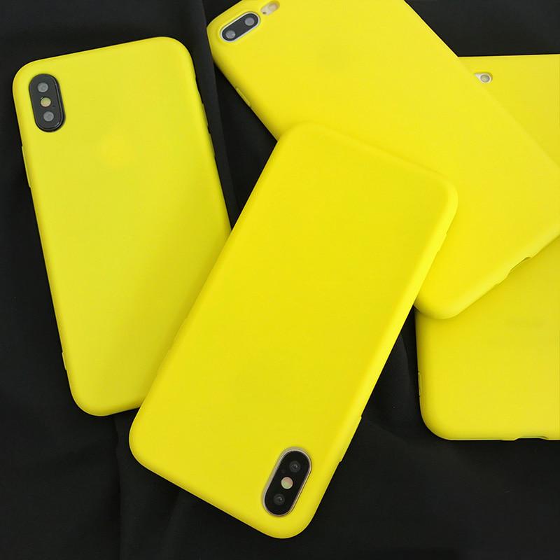 Case For iPhone 6 6S 7 8 Plus X XS XR XS Max Lemon Yellow Candy Colors ...