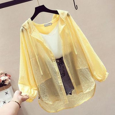 Abbigliamento Protezione Solare Donna Larga Media Lunghezza Estiva Manica Lunga Anti-ultravioletto Con Cappuccio Ultra-sottile Cardigan Giacca da Spiaggia