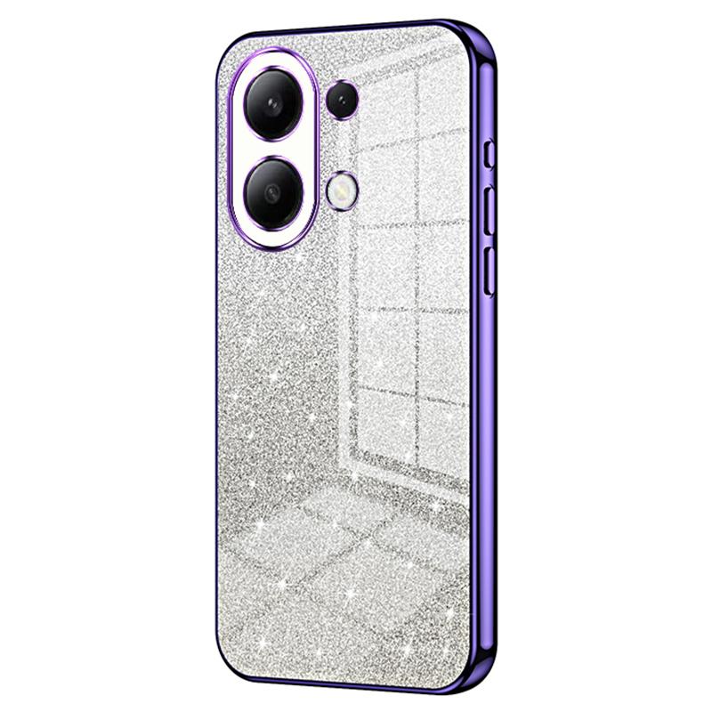 

Для Xiaomi Redmi Note 13 4G чехлы для сотовых телефонов гальванизированный устойчивый к падениям градиентный блестящий чехол TPU Purple