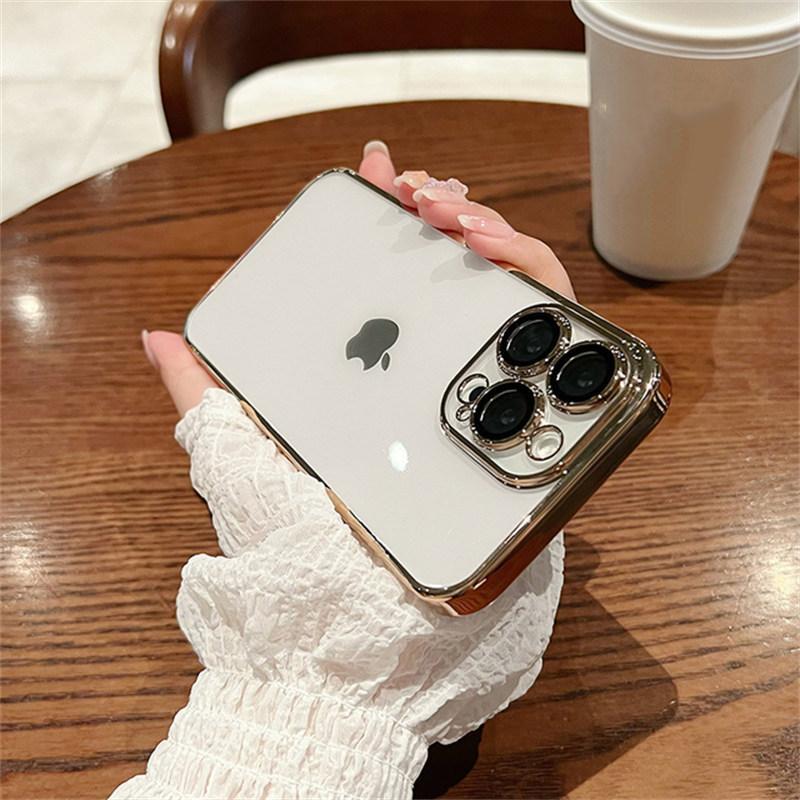 Luxusní čtvercový průhledný kryt pro iPhone 15 14 13 11 12 Pro Max Mini XR X XS Max 8 7 Plus SE 2020 silikonový kryt