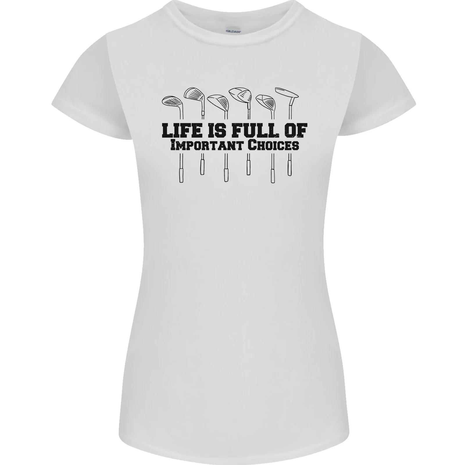 Golf Lifes Important Choices Funny Golfing Womens Petite Cut T-Shirt S