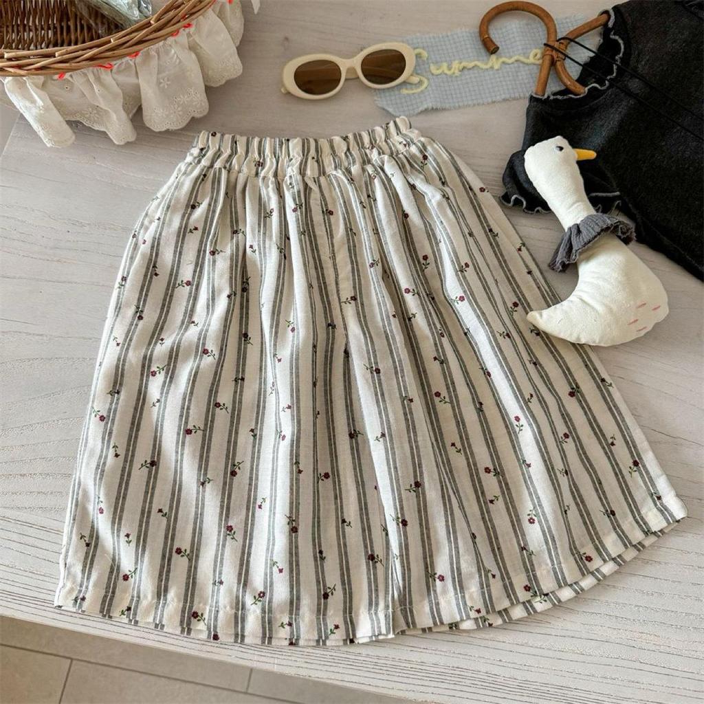 Girls' Summer Sports Sleeveless Top & Wide-Leg Pants Two-Piece Set