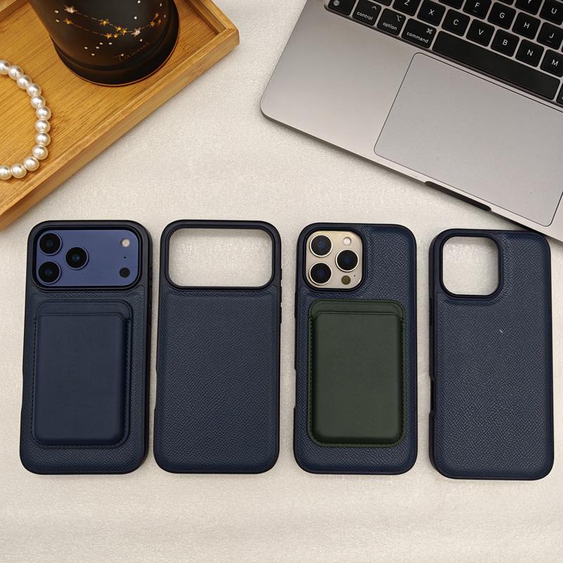Fashion Magnetic Epsom Leather Case Wireless Charging Friendly Protective Cover for iPhone 17 16 Pro Max