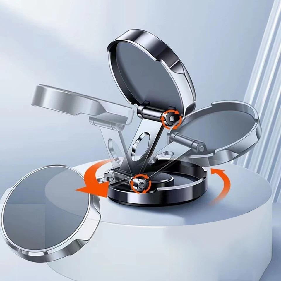 Universal Magnetic Car Phone Holder with 360° Rotation and Foldable Design for Dashboard or Air Vent