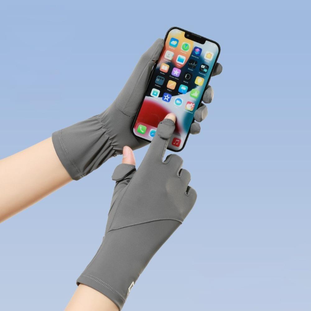 New Touch Screen Ice Silk Gloves Anti-UV Highly Elastic Sunscreen Gloves Non-slip Breathable Riding Driving Gloves Summer