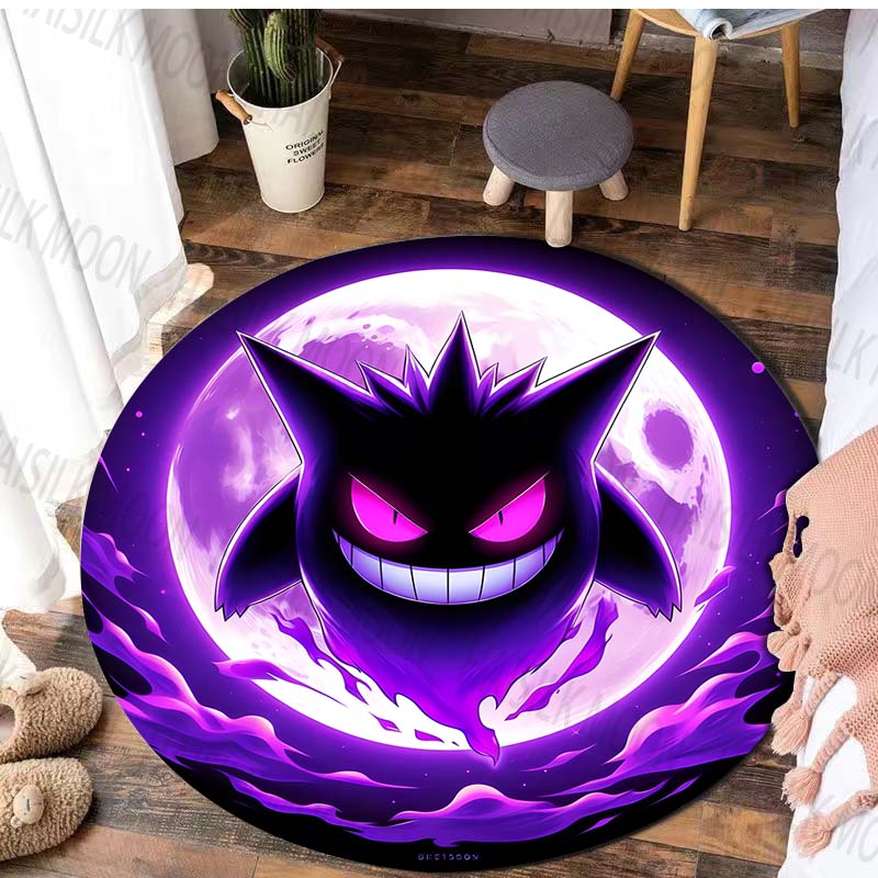 Potdemiel Japan Game G-Gengar Printed Round Rug, Bedroom, Living Room Carpet, Doormat, Picnic, Sofa Table, Decor,Rug, Floor Mat