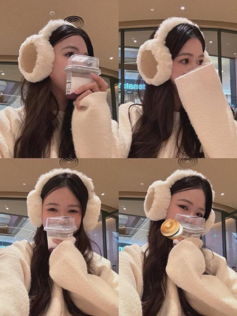 Maillard Brown Plush Earmuffs - Cute, Warm Ear Protection for Winter Cycling
