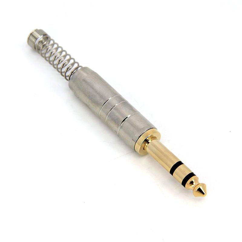 Audio Adapter 6.35mm 6.5mm gold plated metal male jack Plug mono stereo Solder 2pole 3pole Connector Soldering