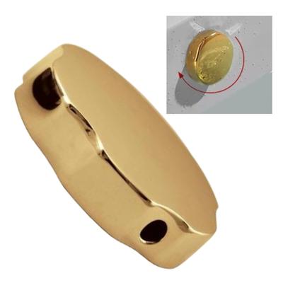 Rotating Brass Bathtub Control Knob with Brushed Gold Finish Designed for Overflow Prevention and Bath Water Adjustment