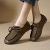 Fashion AIYUQI Women's Loafers Spring 2025 New Genuine Leather Casual Shoes Women Lace-Up Retro Flat Shoes Women