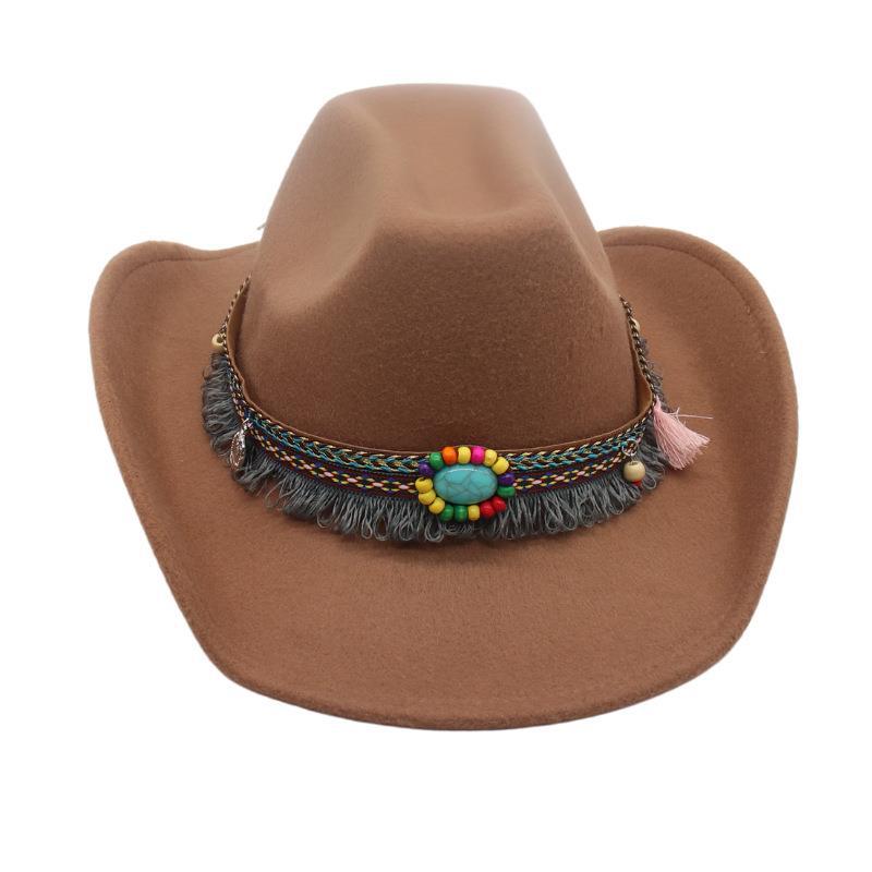 New Men'S And Women'S High-End Top Hats, Ethnic British Style, Tibetan Cowboy Hats Wholesale