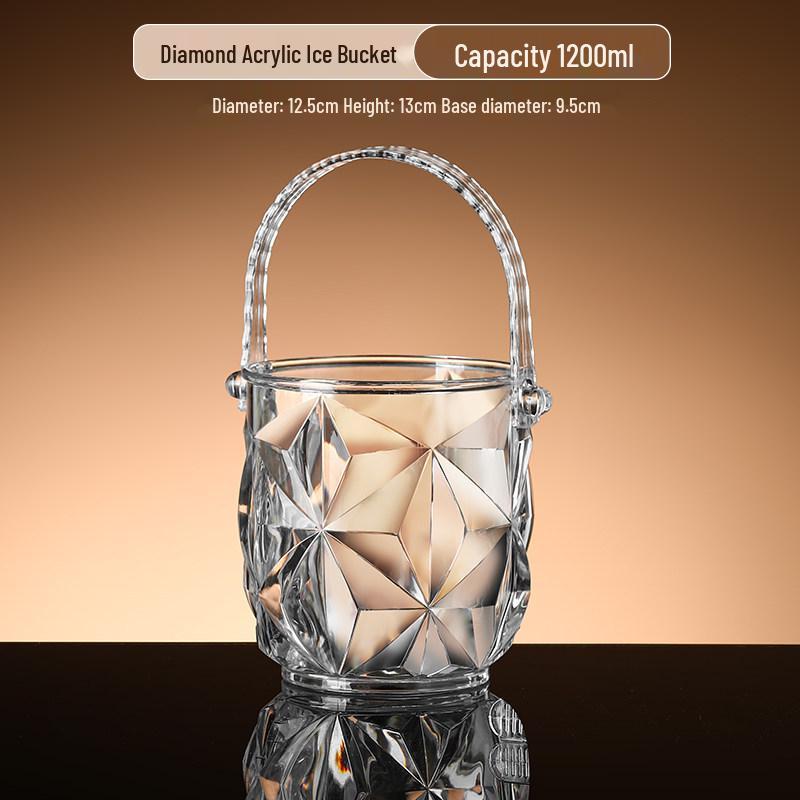 Acrylic Ice Bucket for Bars and Home - Small Beer Barrel Storage Container