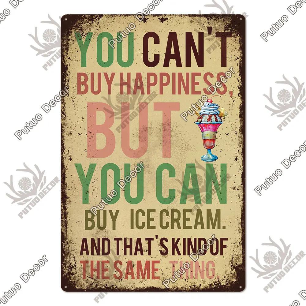 Summer Dessert Sign Vintage Tin Poster Metal Sign Metal Plate Retro Style Wall Decor Kitchen Cafe Home Decoration