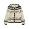 Dorothy Fair Isle Retro Strickjacke mit Kapuze - Damen Verdickter Allround-Pullover