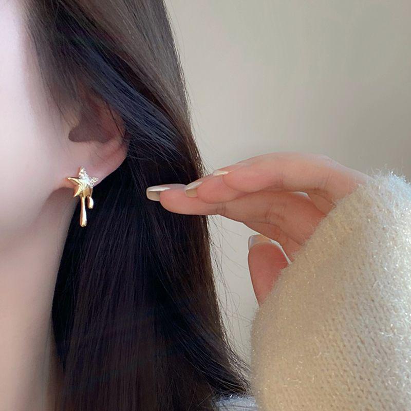 Trendy 2023 Sterling Silver Cartilage Stud Earrings for Women - Niche Design, High-End Feel, Ear Care Accessories