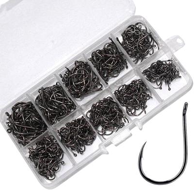 100-500Pcs Fishing Hooks Set High Carbon Steel Sharp Durable Barbed Fishhook Rock Fishing Equipment Gear Tackle Accessories