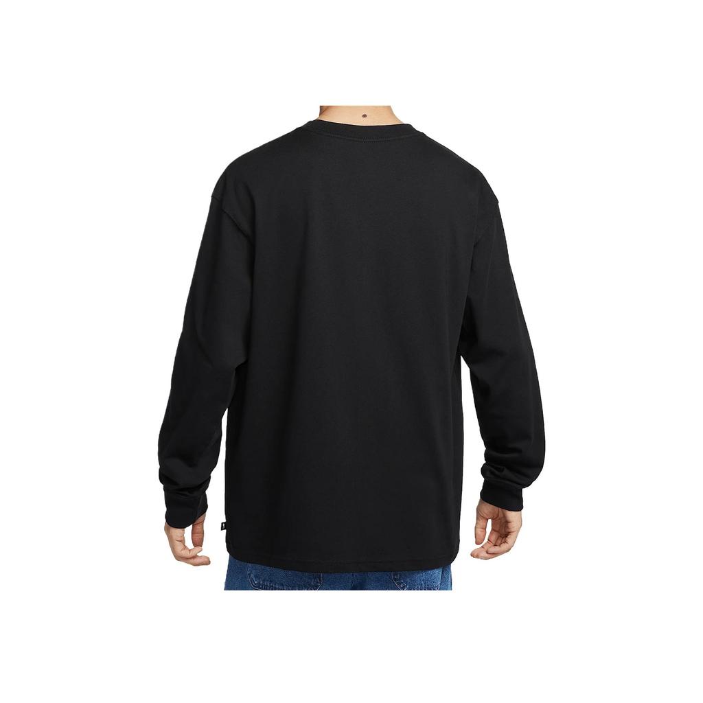 Nike SB American Vintage Soft Comfortable Loose Fit Drop Shoulder Casual Long Sleeve T-Shirt Men Tops Black HJ0807-010