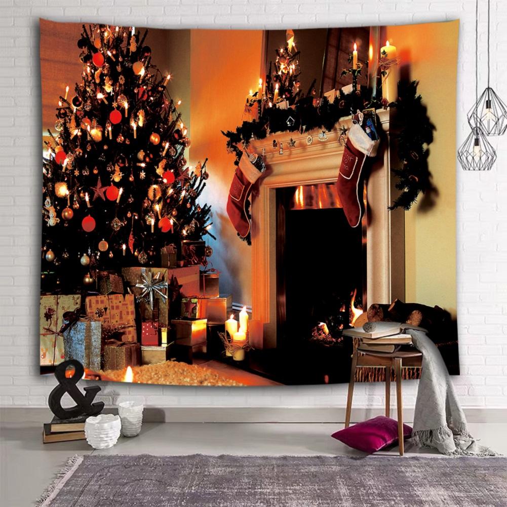 1PC Christmas Wall Hanging Tapestry Home Background Decoration for Bedroom Fireplace