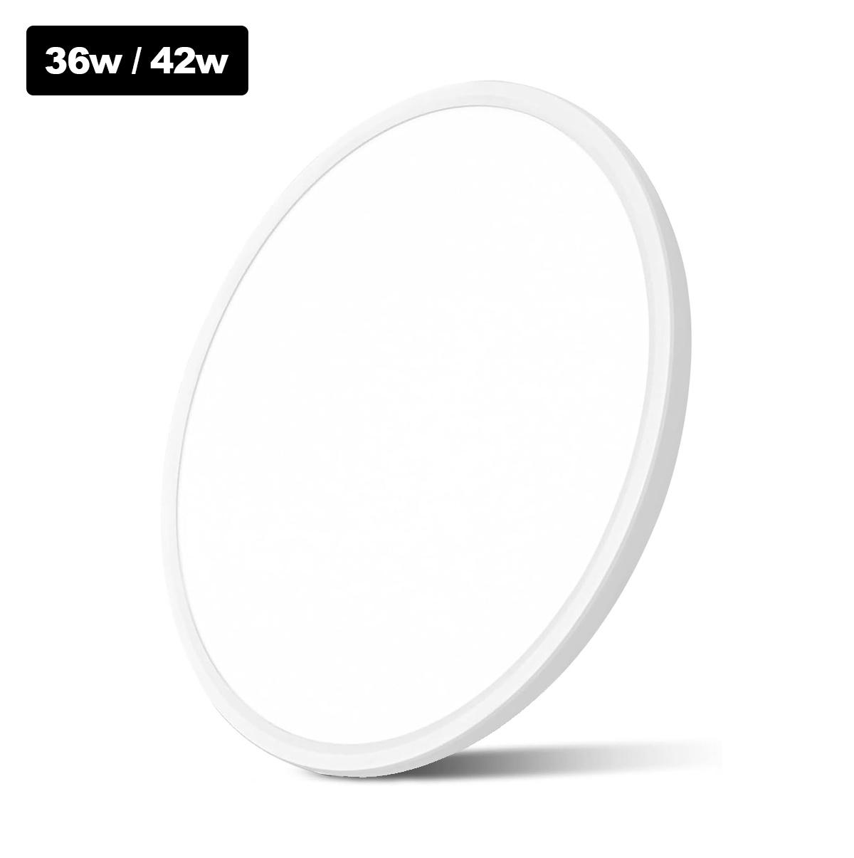 LED Ceiling Light 36W 42W 3-Color Ultra-Thin Spot Lights Indoor Deco Tri-Proof Round Downlight Living Room Waterproof Modern 36W