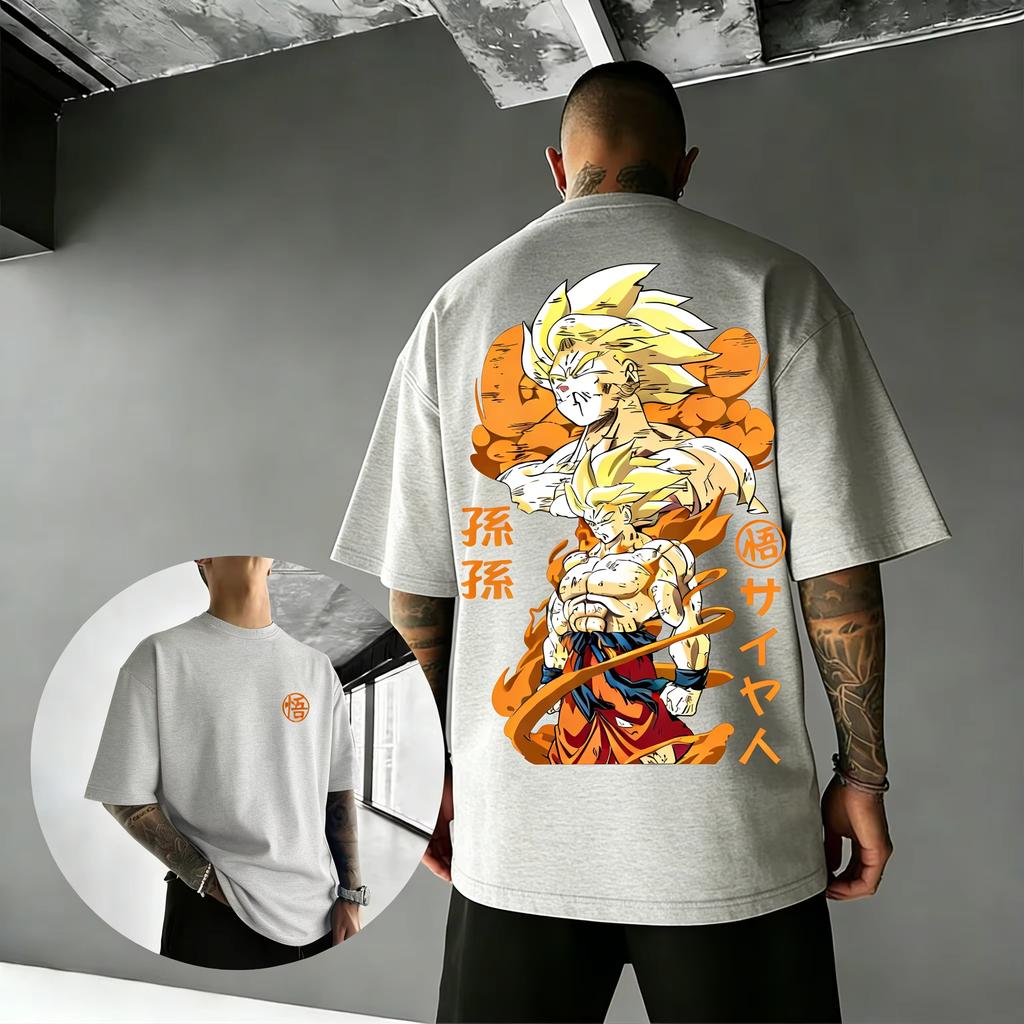 Dragon Ball Trendy hot items Anime Cotton Tshirt Summer New Super Saiyan Printed Mens and Womens Street Hip Hop Casual Top