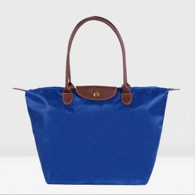 (L(52x32x20cm), Königsblau) Klassische einfarbige Damen-Einkaufstasche aus Oxford-Stoff Nylon-Umhängetasche Faltbare Aufbewahrungstasche Wasserdichte Handtasche für Damen
