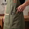 Catering And Chef Apron Canvas Work with Multi-Pocket, Waterproof Oil-Proof Cross-Back Apron, Protective for Cleaning Adjustable Straps Kitchen