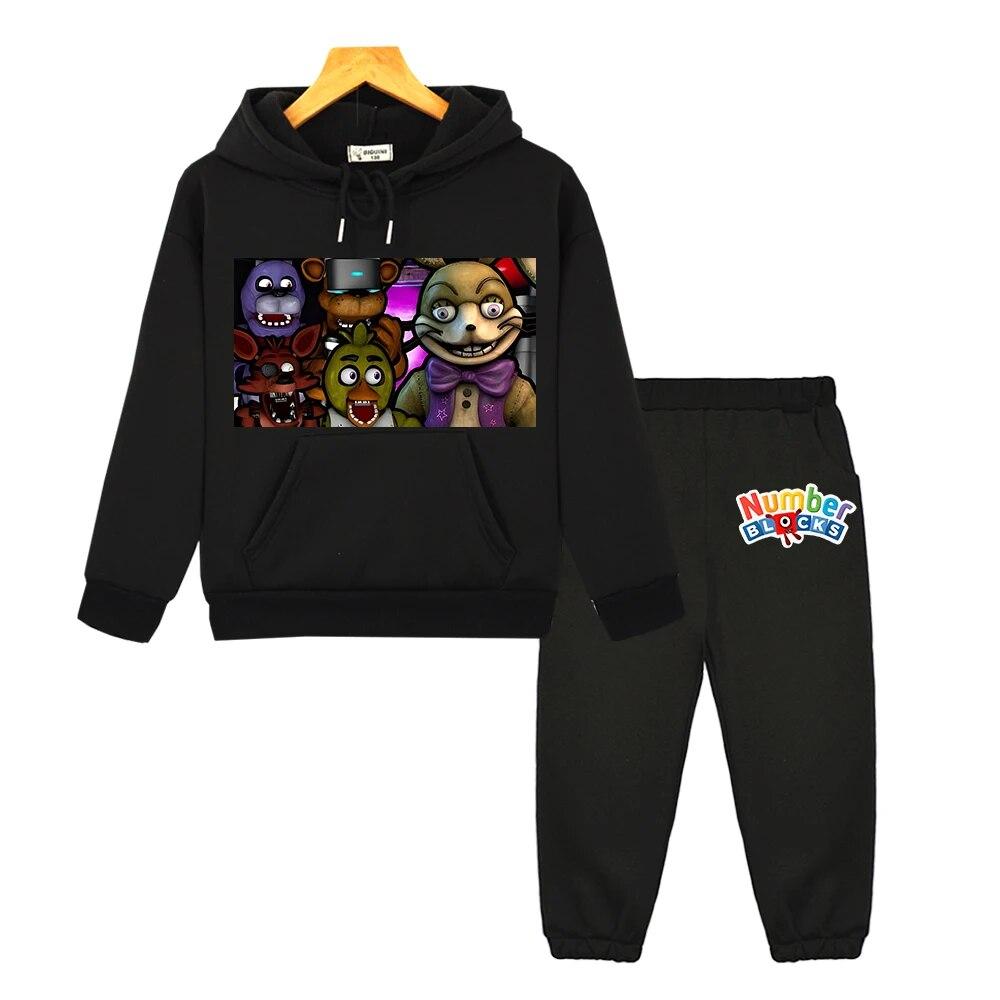 FNAF Boys Girls Hooded Sets Sweatshirt Jacket Fleece Pullover Autumn Bear Rabbit Game Kawaii Anime Hoodie Kids Boutique Clothes