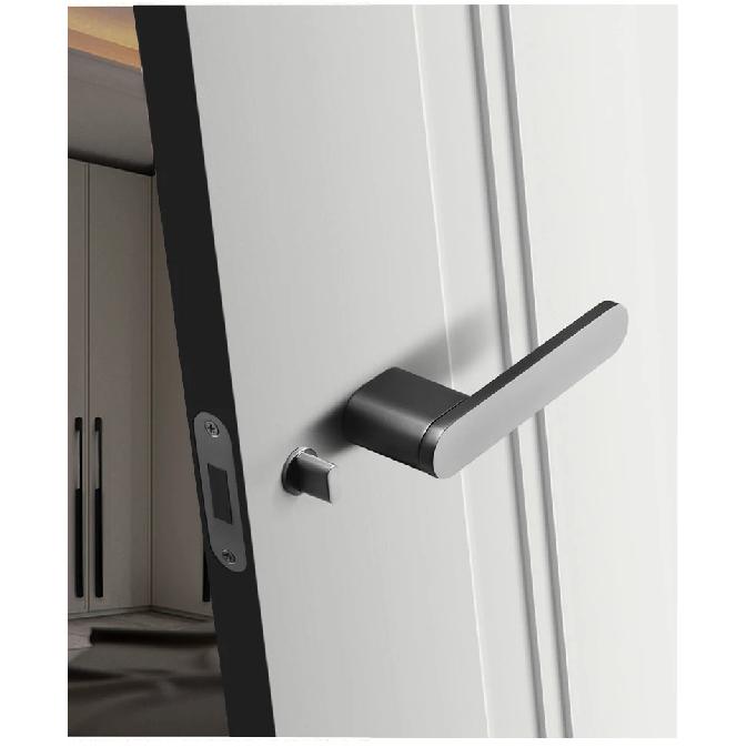 Bedroom Silent Magnetic Suction Door Lock Zinc Alloy Security Door Locks Indoor Wooden Door Handle Lockset Furniture Hardware