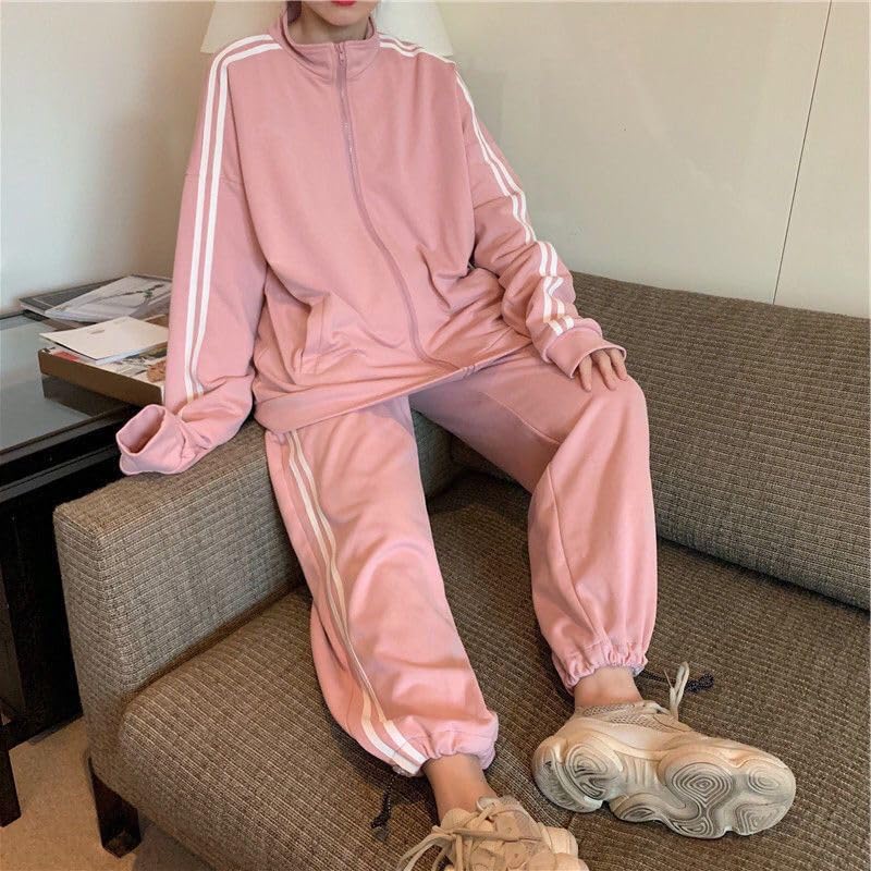 Tracksuit Korean Top and Bottom Loose Plus NTZ011 D.IIZOO Women's Spring/Autumn 2-Piece Set, Style, Set, Sweatshirt, Hoodie, Activewear, Casual,