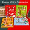 School Opening Activity Favors 6PCS Christmas Stationery Set, Include Pencils Ruler Sharpener Eraser Pencil Case Practical Student Learning Tools And