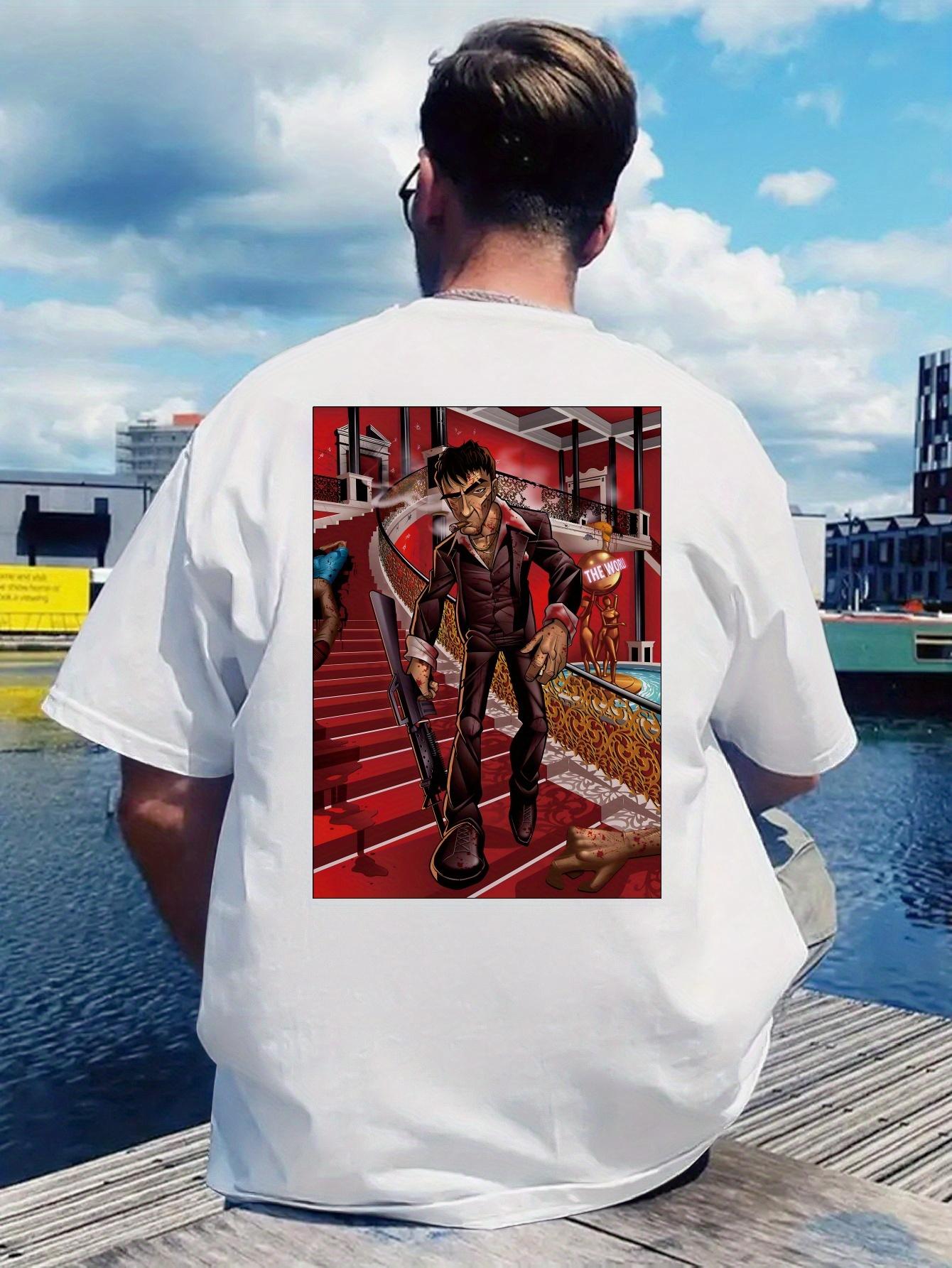Scarface Graphic T-shirt - Bold Red Short Sleeve Crew Neck M